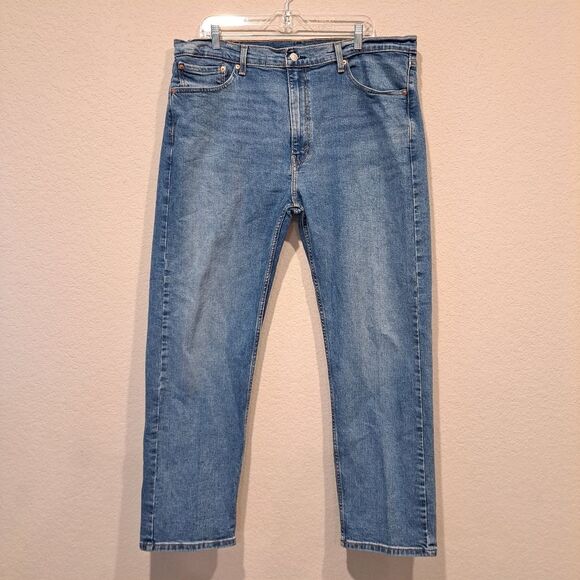 Levi's Strauss 505 Denim Classic Straight Leg Light/Medium Wash Jeans size 40x30 - Picture 8 of 13